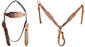 Horse Western Leather Tooled Headstall Bridle Breast Collar Tack Set 78HRBrowbandSet