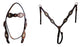 Horse Western Leather Tooled Headstall Bridle Breast Collar Tack Set 78HRBrowbandSet