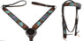 Horse Western Leather Tooled Headstall Bridle Breast Collar Tack Set 78HRBrowbandSet