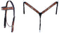 Horse Western Leather Tooled Headstall Bridle Breast Collar Tack Set 78HRBrowbandSet