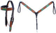 Horse Western Leather Tooled Headstall Bridle Breast Collar Tack Set 78HRBrowbandSet