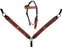 Horse Western Leather Tooled Headstall Bridle Breast Collar Tack Set 78HRBrowbandSet