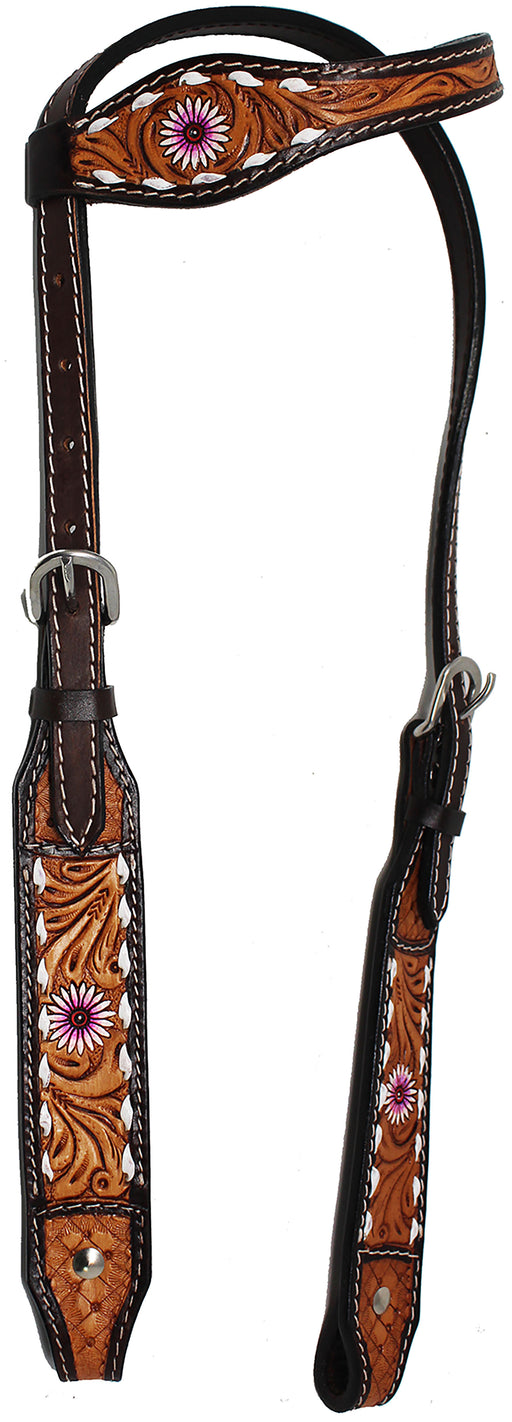 Horse Western Floral Tooled Show Tack Laced One Ear Bridle 78HR38HA