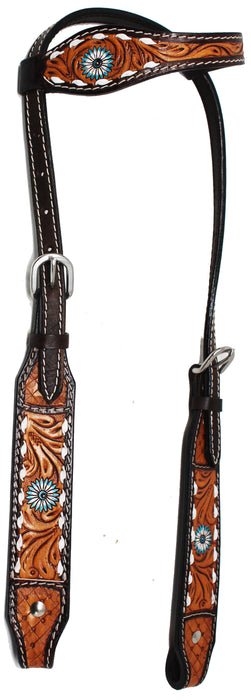 Horse Western Floral Tooled Show Tack Laced One Ear Bridle 78HR39HA