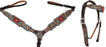 Horse Western Leather Tooled Headstall Bridle Breast Collar Tack Set 78HRBrowbandSet