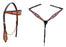Horse Western Leather Tooled Headstall Bridle Breast Collar Tack Set 78HRBrowbandSet
