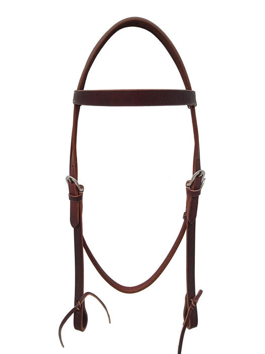 Western Full-Grain Brown Leather Browband Horse Headstall Bridle 78J06