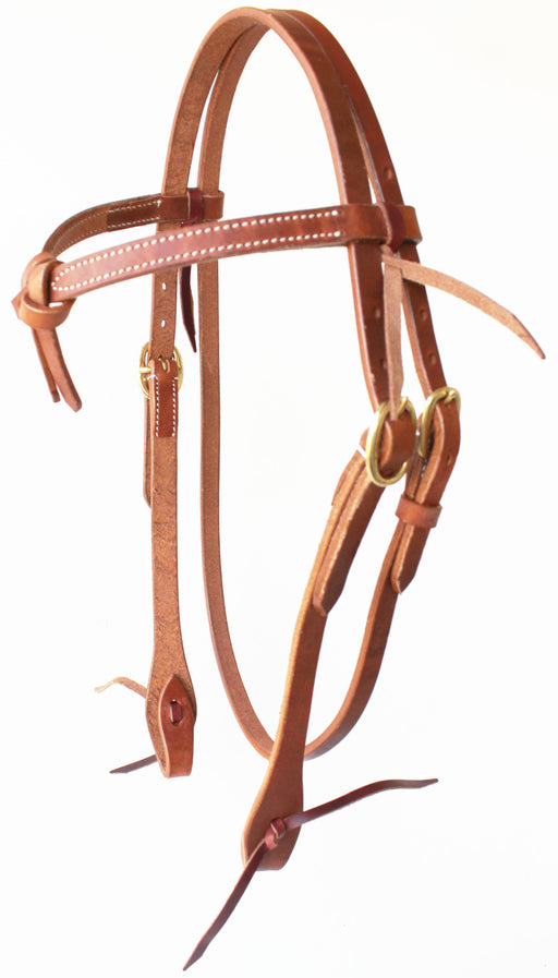 Leather Horse Saddle Western Futurity knot Headstall Bridle Tack Brass 78RT02HS
