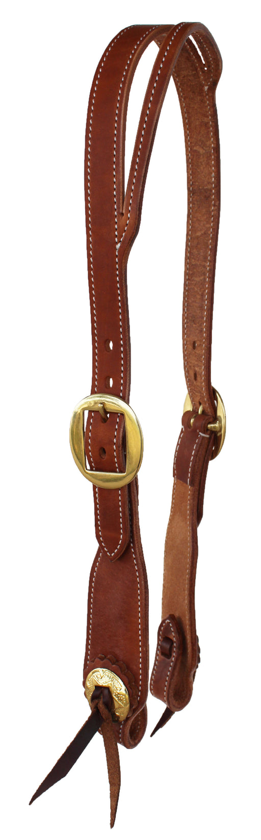 Horse Tan Leather Adjustable Split Ear Headstall w/ Tie Ends 78RT06