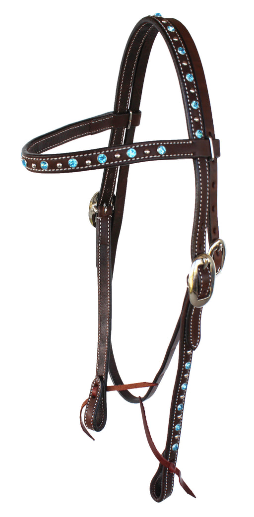 Horse Size Saddle Tack Bridle Western Leather Headstall  78RT08