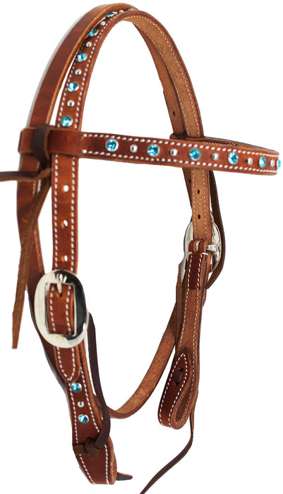 Horse Saddle Tack Bridle Western Leather Headstall PONY Crystal 78RT13