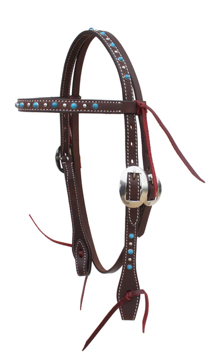 Horse Western Challenger Pony Brown Leather Bridle Headstall 78RT22