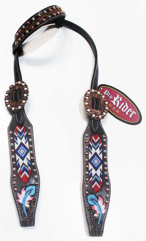 Horse Show Bridle Western Leather Headstall Beaded tack Rodeo  79101HA