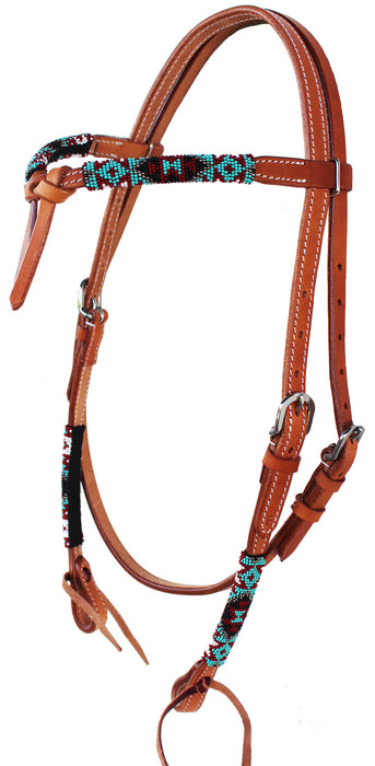 Horse Show Bridle Western Leather Headstall Browband 79109HB