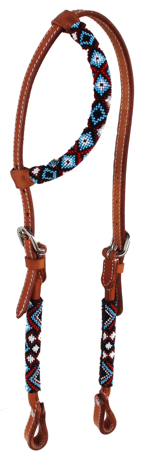 Horse Show Bridle Western Leather Headstall One Ear 79110HA