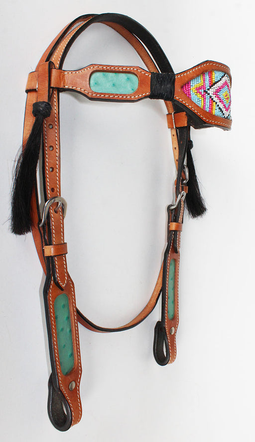 Horse Show Bridle Western Leather Headstall  7922HB