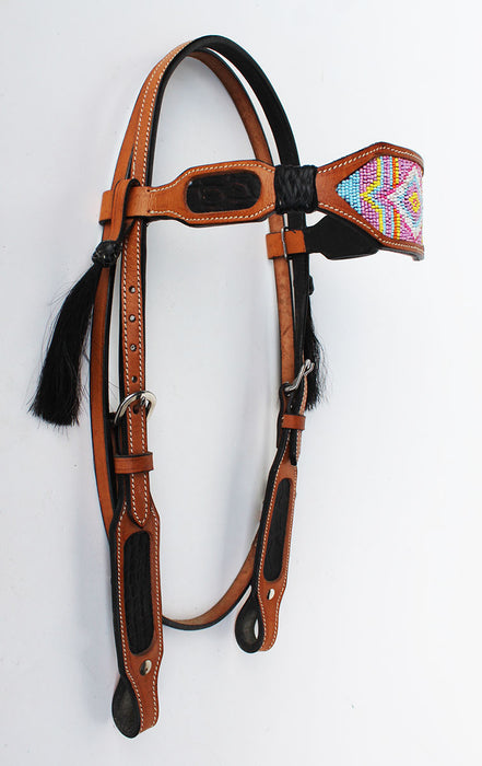 Horse Show Bridle Western Leather Headstall  7927