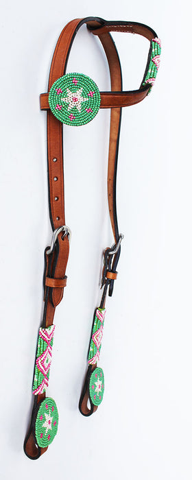 Horse Show Bridle Western Leather Headstall  7940HA