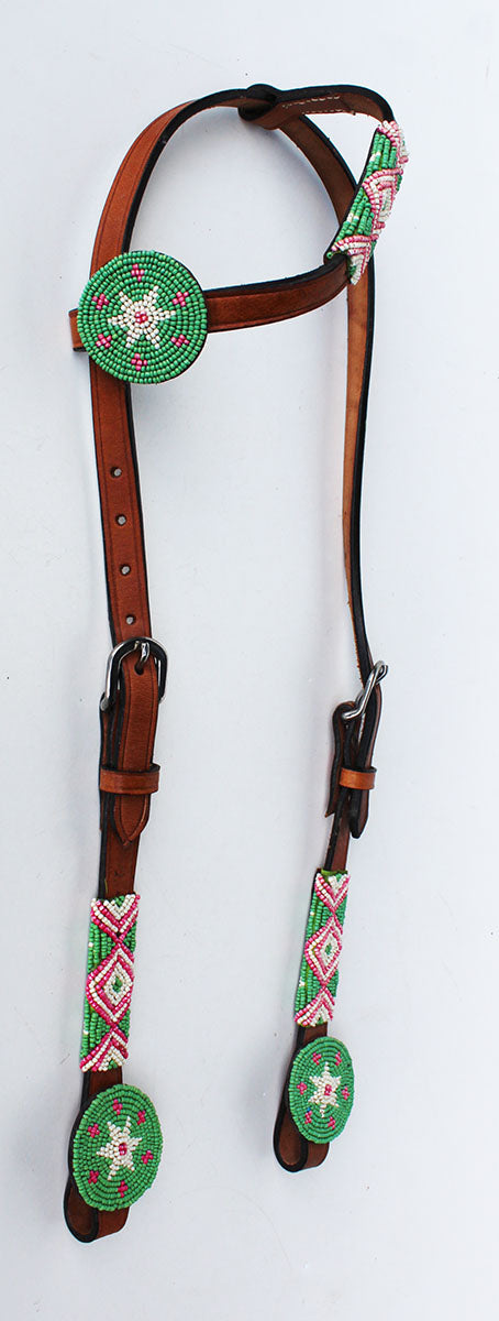 Horse Show Bridle Western Leather Headstall  7940HA