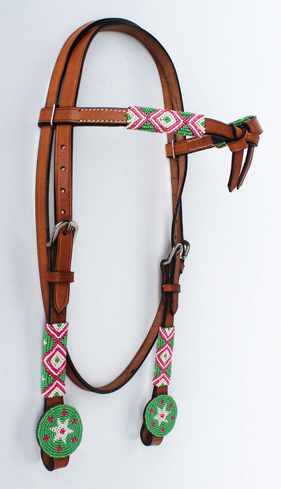 Horse Show Bridle Western Leather Headstall  7940HB