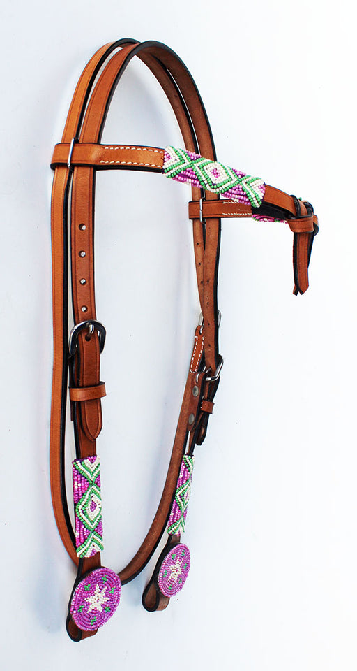 Horse Show Bridle Western Leather Headstall  7941HB