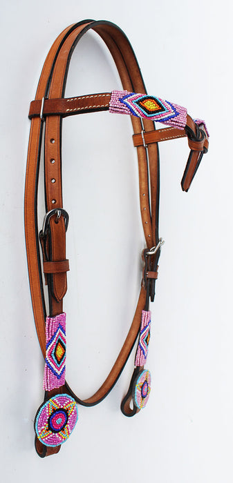 Horse Show Bridle Western Leather Headstall  7943HB