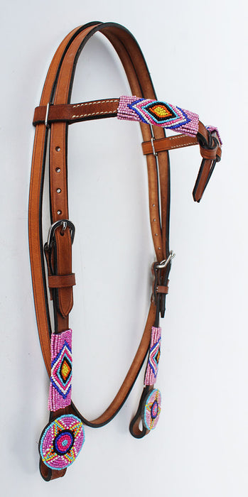 Horse Show Bridle Western Leather Headstall  7943HB