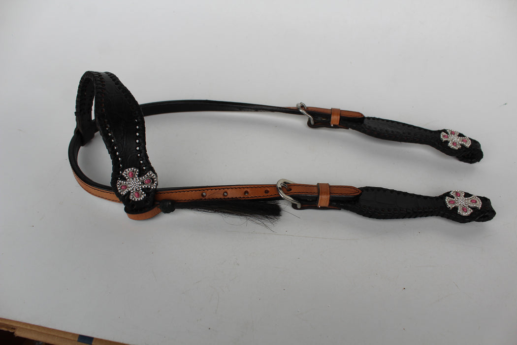 Horse Show Bridle Western Leather Headstall  7959HA