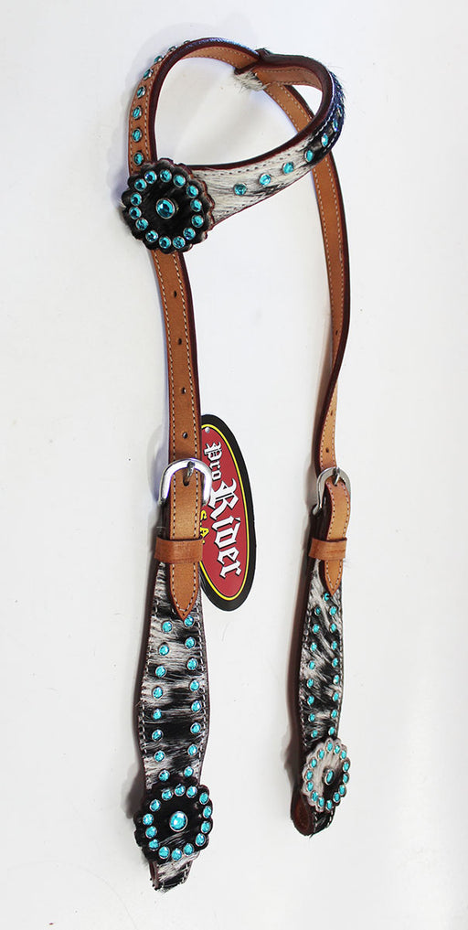 Horse Tack Bridle Western Leather Headstall Turquoise 80151