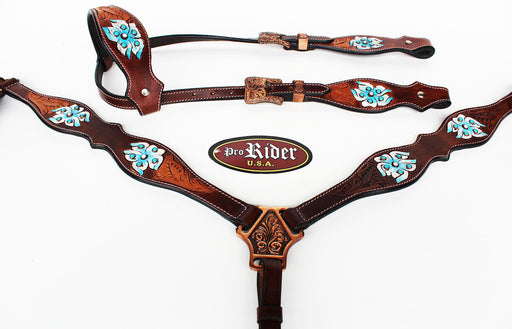 Horse Tack Bridle Western Leather Headstall Breast Collar 80227A