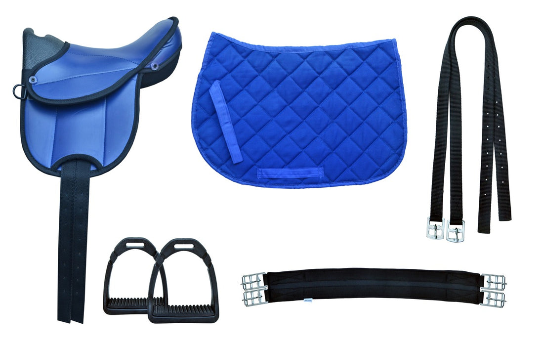 English Horse Polo 12" 5-Piece Child English All-Purpose Synthetic Saddle Gift Set 802SD02