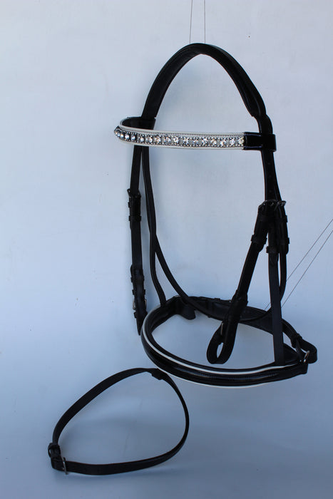 Horse English Polo Show Padded Bridle Crystal Bling Browband 80310P