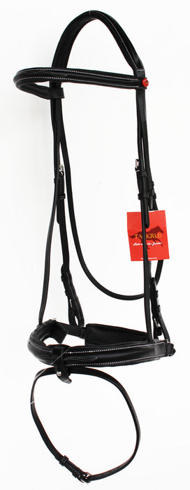 Horse English Padded Leather COB Riding Raised Flash Bridle Reins 803127C