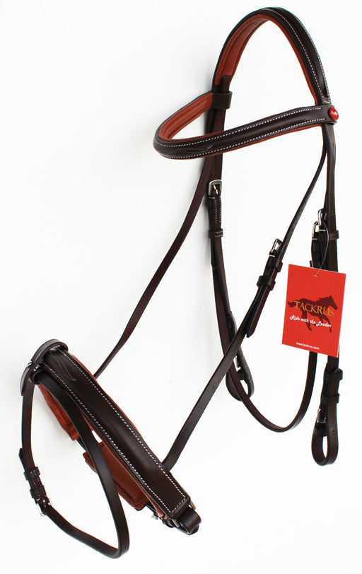 Horse English Padded Leather COB Riding Raised Flash Bridle Reins 803127C