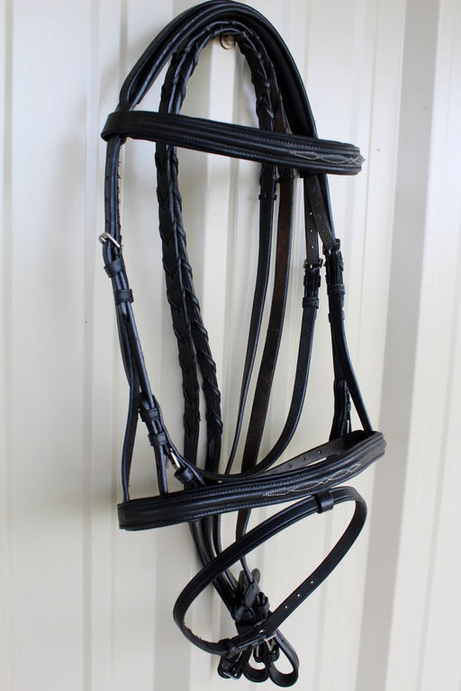 Horse English Show Padded Bridle Crystal Bling Browband Black 80318BL