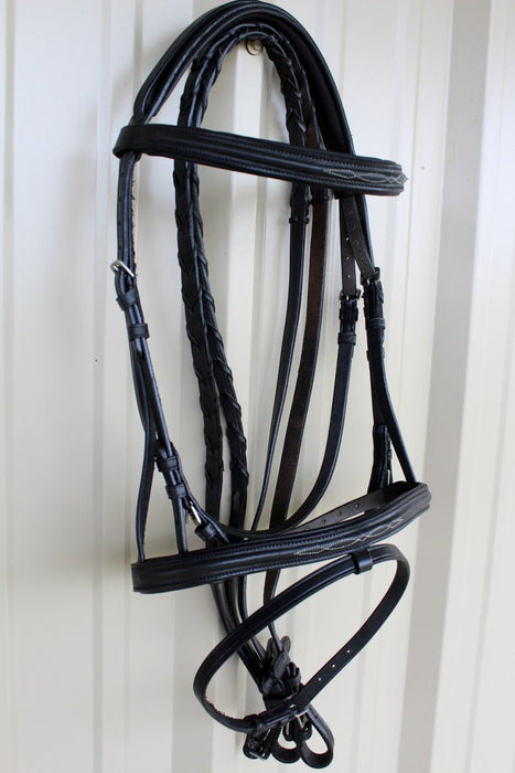 Horse English Show Padded Bridle Crystal Bling Browband Black 80318BL