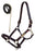 Horse English Triple Stitch Leather Cob Western Show Halter Brown 803211C