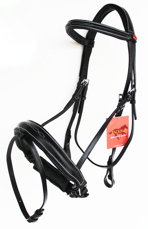 Horse English Padded Leather Raised Adjustable Flash Bridle Reins Full 803442