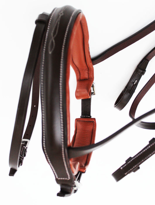 Horse English Padded Leather Raised Adjustable Flash Bridle Reins Full 803442