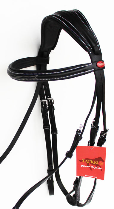 Horse English Padded Leather Adjustable Flash Bridle Reins Full 803443