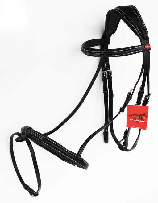 Horse English Padded Leather Adjustable Flash Bridle Reins Full 803443