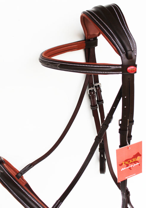 Horse English Padded Leather Adjustable Flash Bridle Reins Full 803443