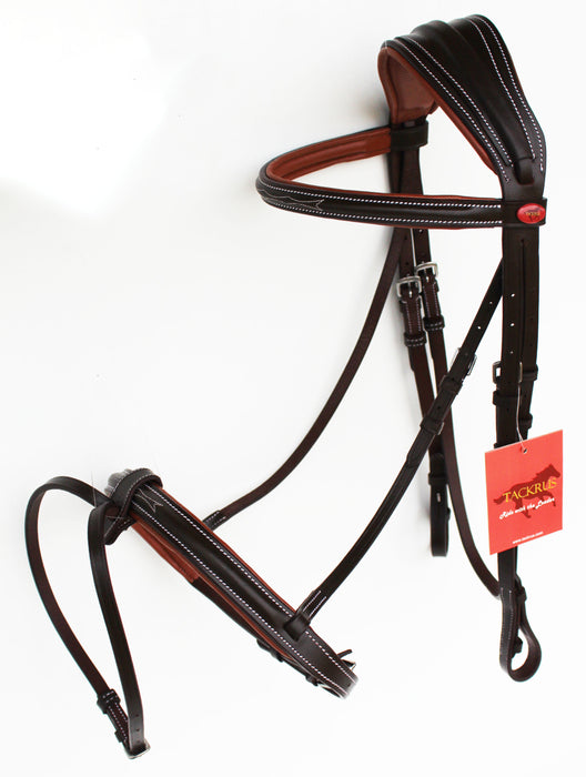 Horse English Padded Leather Adjustable Flash Bridle Reins Full 803443