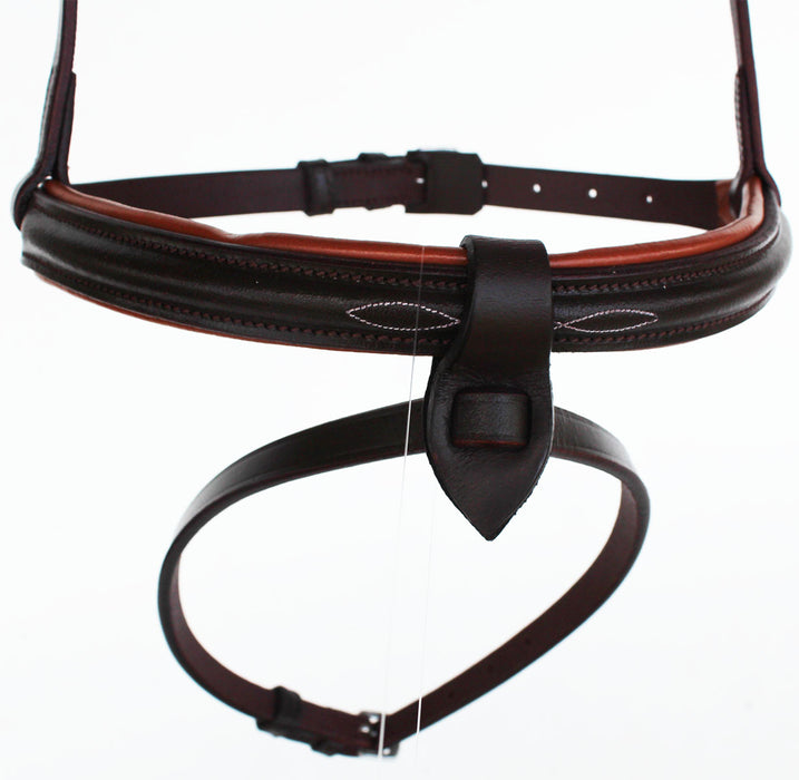 Horse English Padded Leather Cob  Flash  Cavesson Noseband Brown 803446C