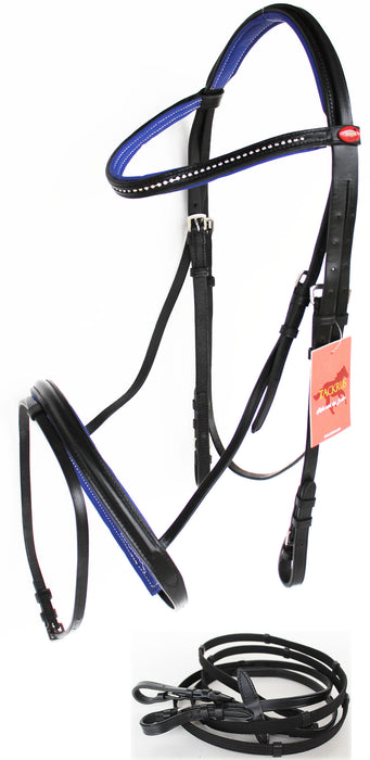 Horse English Padded Leather  Jumping Adjustable Bridle Full 803460F