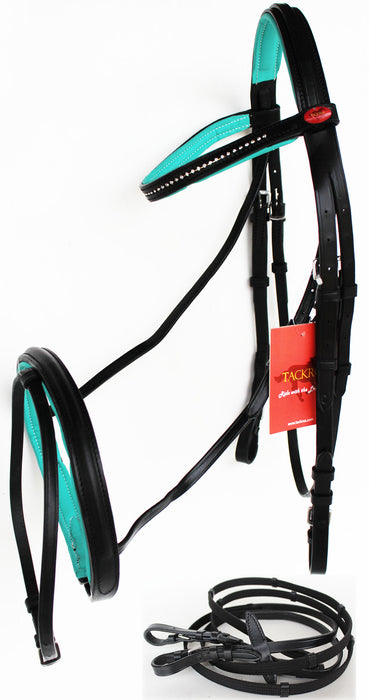 Horse English Padded Leather  COB Riding Jumping Adjustable Bridle 803460C