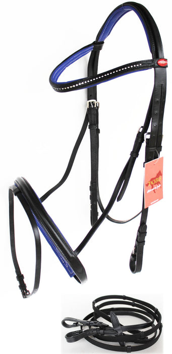 Horse English Padded Leather  COB Riding Jumping Adjustable Bridle 803460C