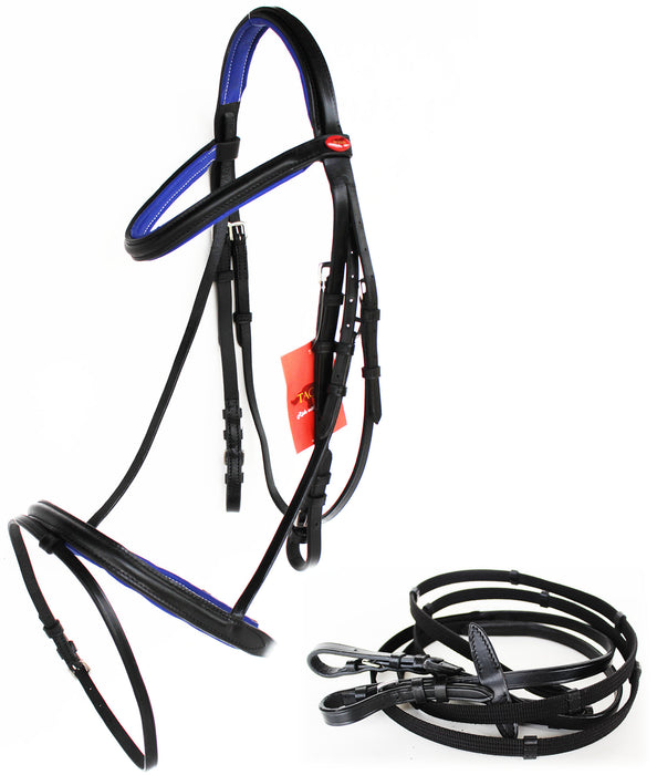 Horse English Padded Leather  COB Riding Jumping Adjustable Bridle 803461C