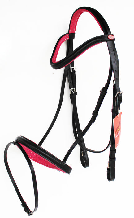 Horse English Padded Leather  Jumping Adjustable Bridle Full 803461F