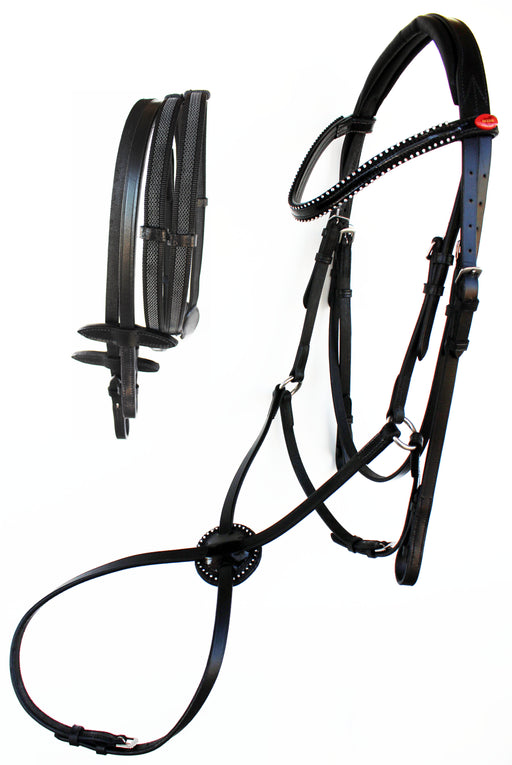 English Horse Padded Figure Eight Leather Adjustable Jumping Bridle 803475
